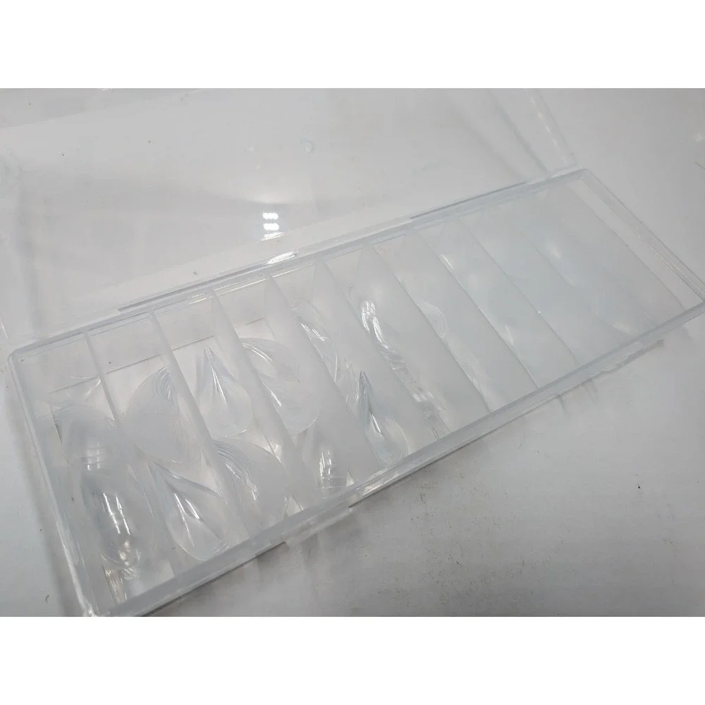 Clear Almond Full Cover Nail Tips Set 10 Sizes with Storage Case DIY Manicure